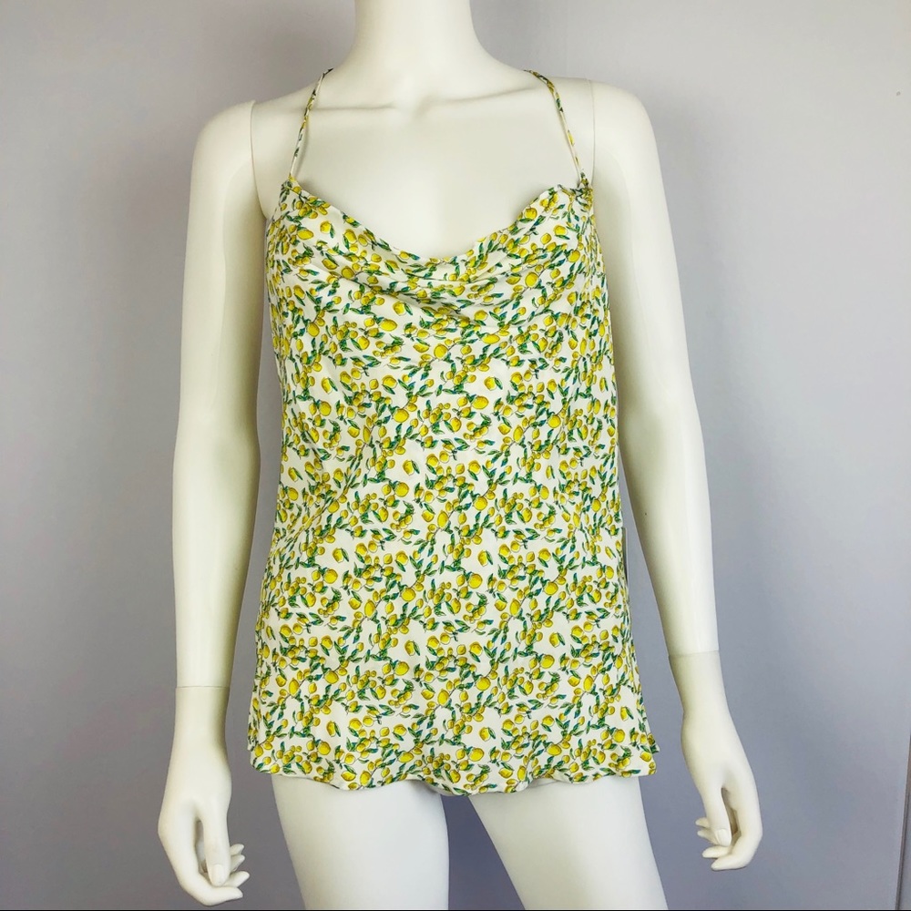 ASTR the Label Patti Cowl Tank Top Lemon Drop L